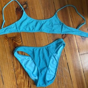 LA Hearts Pacsun bikini blue with sparkles